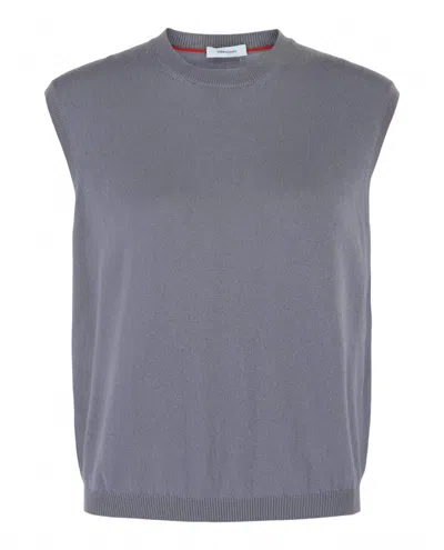 Ferragamo Women's Ribbed Cashmere Knit Vest In Dark Grey In Gray
