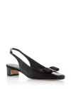 Ferragamo Bow Detail Slingback Pump In Black