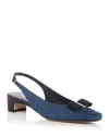 Ferragamo Rivada Denim Bow Slingback Pumps