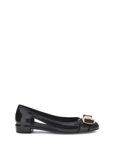 Ferragamo Women Rubber Ballerina In Black
