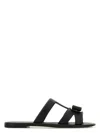 Ferragamo Lilou Vara Plate Flat Slides In Black