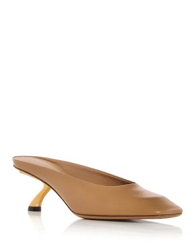 Ferragamo Square-toe Mules In Neutral