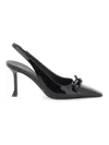 Ferragamo Arlene 85 Slingback Pumps In Patent Leather In Black