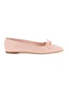 Ferragamo Woman Ballet Flat With Asymmetric Bow In Pink