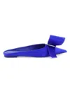 Ferragamo Satin Mules With Single Maxi Bow In Blue