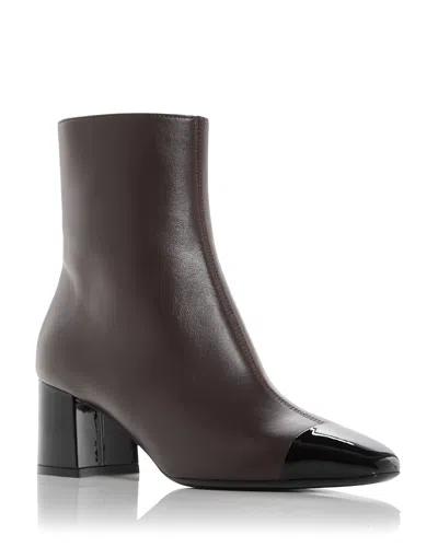Ferragamo Women's Sambi 60 Block Heel Booties In Brown