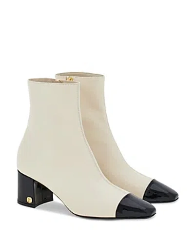 Ferragamo Sambi 60 Leather Ankle Boots In White