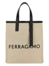Ferragamo Women's Sand Canvas Shopping Bag
