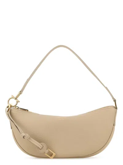 FERRAGAMO WOMEN'S SAND LEATHER SHOULDER BAG