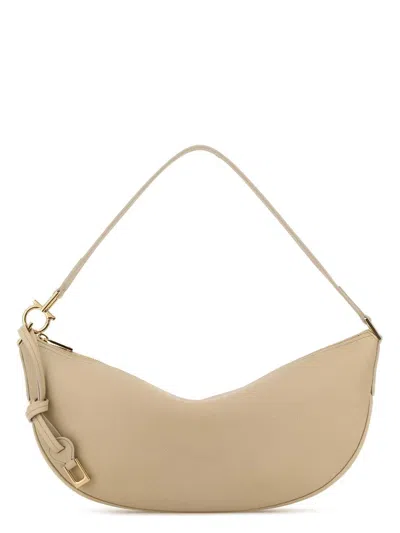 FERRAGAMO WOMEN'S SAND LEATHER SHOULDER BAG