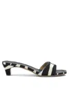Ferragamo Sandals Open Toe Textured Finish Zebra Pattern In Multi