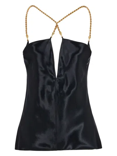 FERRAGAMO WOMEN'S SATIN SLEEVELESS TOP