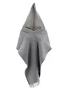 Ferragamo Fringe Hooded Scarves Featuring Detailing In Grey