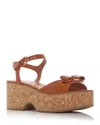 Ferragamo Selna Leather Bow Platform Sandals