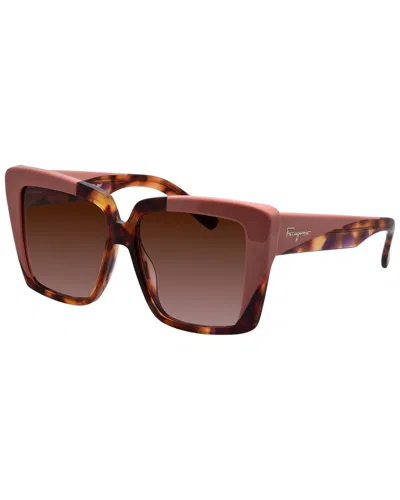 Ferragamo Women's Sf 1060s 55mm Sunglasses In Brown