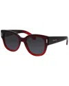 Ferragamo Grey Oval Ladies Sunglasses Sf2007s 615 51 In Red