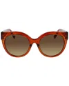 Ferragamo Gancini 53mm Round Sunglasses In Crystal Caramel