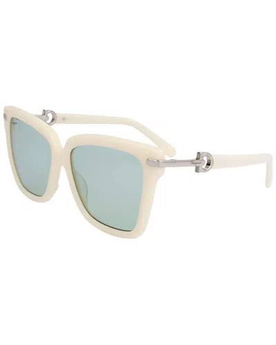Ferragamo Women's Sf1085s 57mm Sunglasses In White