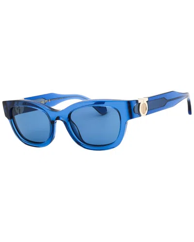 Ferragamo Blue Square Ladies Sunglasses Sf2067s 432 52