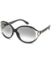 Ferragamo Women's Sf600s Sunglasses In Black / Grey Gradient In Black