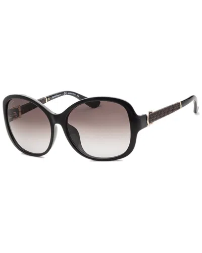 Ferragamo Women's Sf744sla 59mm Sunglasses In Black