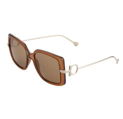 Ferragamo Women's Sf913s Sunglasses In Brown / Brown In Multi