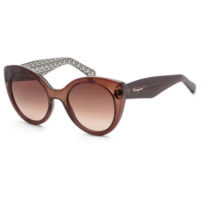 Ferragamo Women's Sf964s Sunglasses In Crystal Brown / Brown Gradient In Multi
