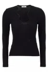 Ferragamo Shaped Neckline Sweater Sweaters And Cardigans Black In Black
