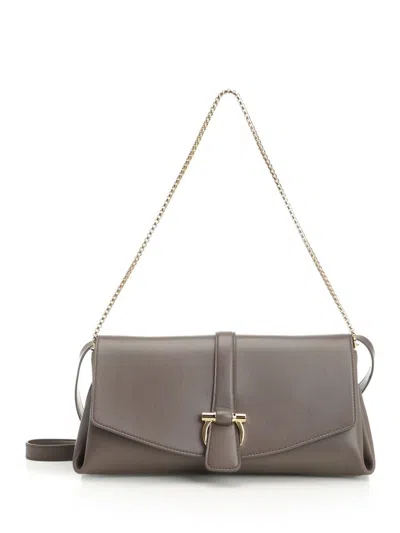 Ferragamo Women Shoulder Bag With Front Flap In Gray