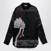 Ferragamo Black Silk Satin Shirt In Black