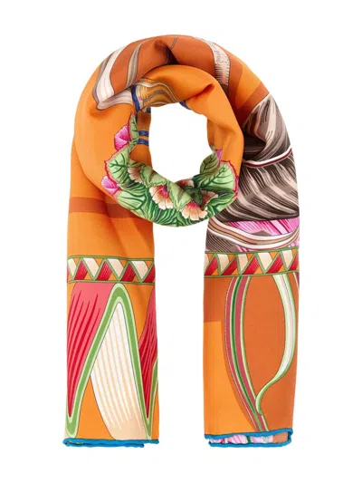 Ferragamo Women's Silk Scarf In Orange