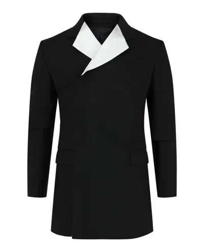 Ferragamo Women's Silk Trimmed Double-breasted Blazer In Black