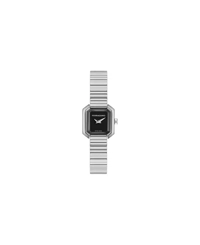 Ferragamo Women's Silver Stainless Steel Bracelet Watch, 15x20mm In Pattern