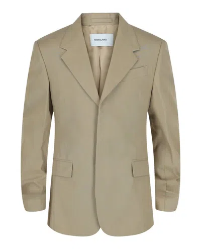 Ferragamo Women's Single-breasted Blazer In Beige In Neutral