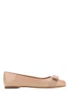 Ferragamo Varina Bow-detailed Patent-leather Ballet Flats