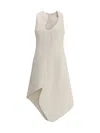 Ferragamo Asymmetric Sleeveless Stretch Crepe Dress