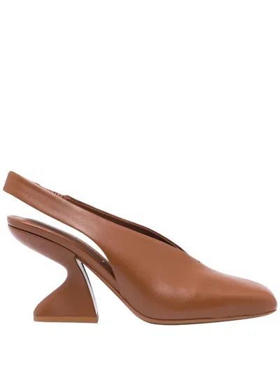 FERRAGAMO WOMEN'S SLOANE CHUNKY-HEEL PUMPS IN BEIGE/BROWN