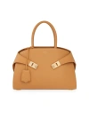 Ferragamo Light Camel Hug Leather Top-handle Bag