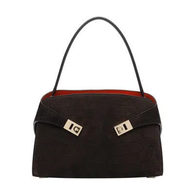 Ferragamo Women Small Hug Shoulder Bag In Gold