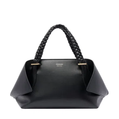 Ferragamo Women Small Scarf Handbag In Black