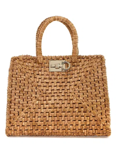 Ferragamo Women's Small Studio Box Handbag In Beige