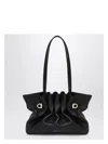 Ferragamo Black Leather Piercing Top Handle Bag In Black