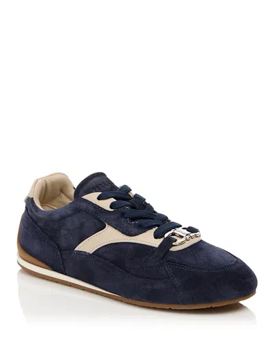 Ferragamo Women's Sophie Gancini Suede Sneakers In Blue