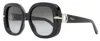 Ferragamo Women's Square Sunglasses Sf1058s 001 Black 54mm In Multi
