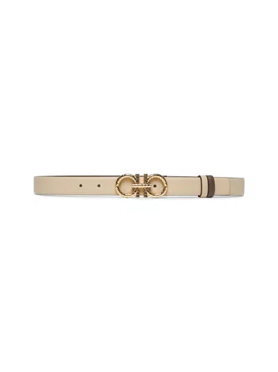 Ferragamo Women Stone Reversible Gancini Belt In Multi