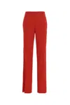 Ferragamo Straight With Pleat Pants In Red