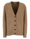 Ferragamo Camel Stretch Alpaca Blend Oversize Cardigan