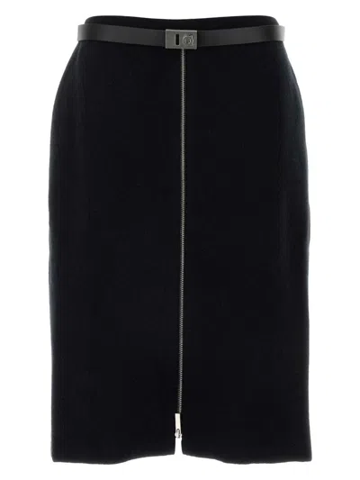 FERRAGAMO WOMEN'S STRETCH WOOL BLEND SKIRT