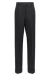 Ferragamo Black Stretched Pleated Trousers In Black