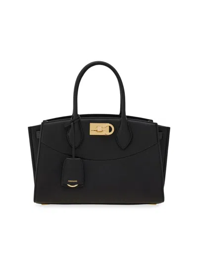 Ferragamo Women's Studio Leather Satchel In Black
